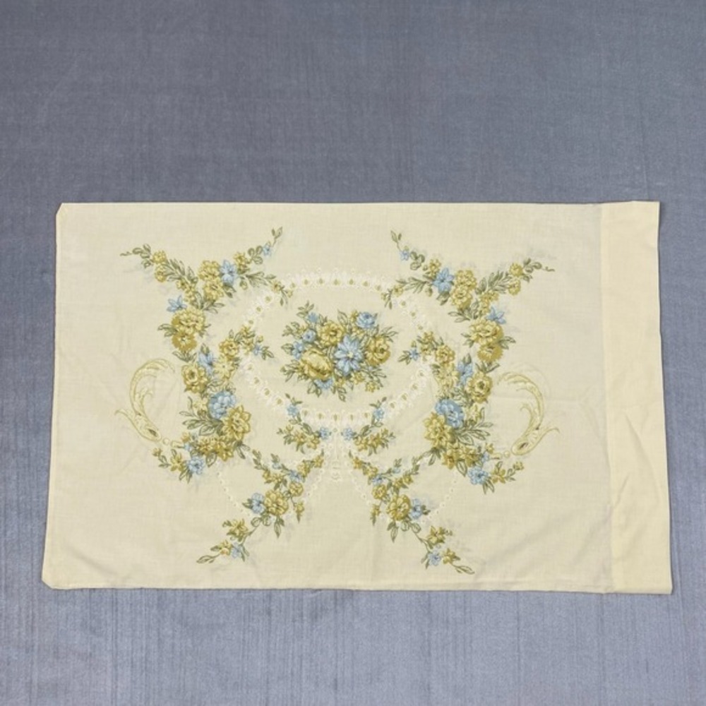 Vtg JP Stevens Tastemaker Pillowcase 20x31‎ Standard Queen Muslin Floral Cottage